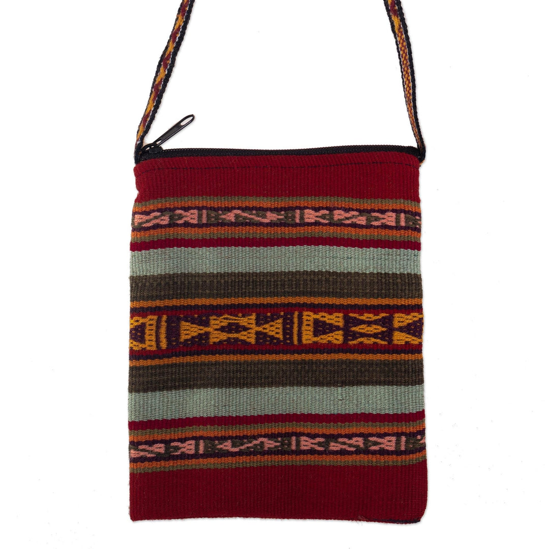Handmade Alpaca Shoulder Bag - Cusco Crimson