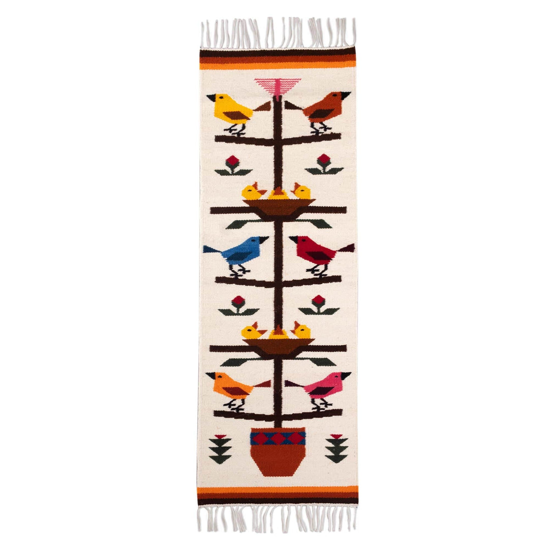 Colorful Bird-Themed Table Runner - Family of Birds