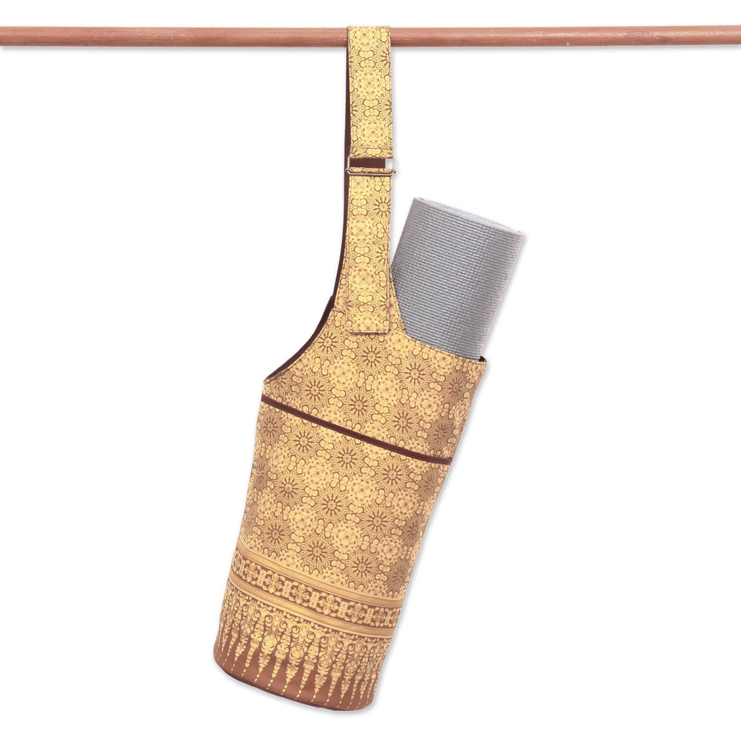 Thai Floral-Motif Yoga Mat Bag - Healthy Life