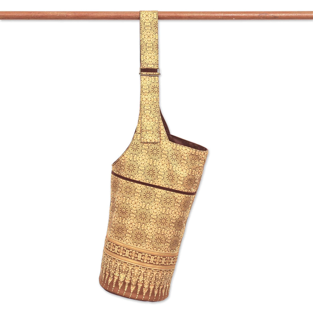 Thai Floral-Motif Yoga Mat Bag - Healthy Life