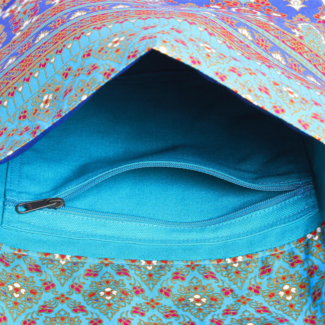 Cotton Floral-Motif Yoga Mat Bag - Yoga Class