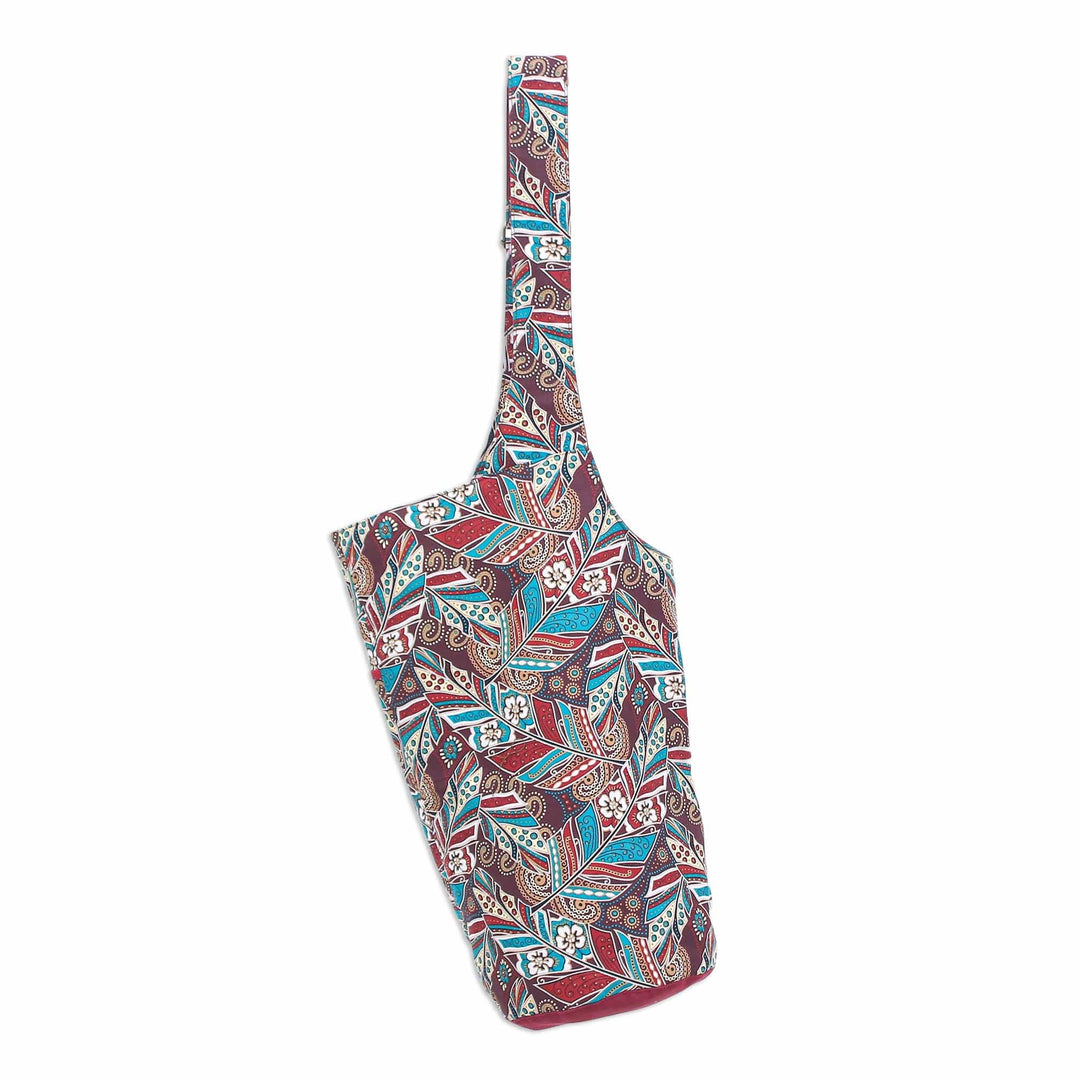Adjustable Cotton Yoga Mat Bag from Thailand - Breathe Deep