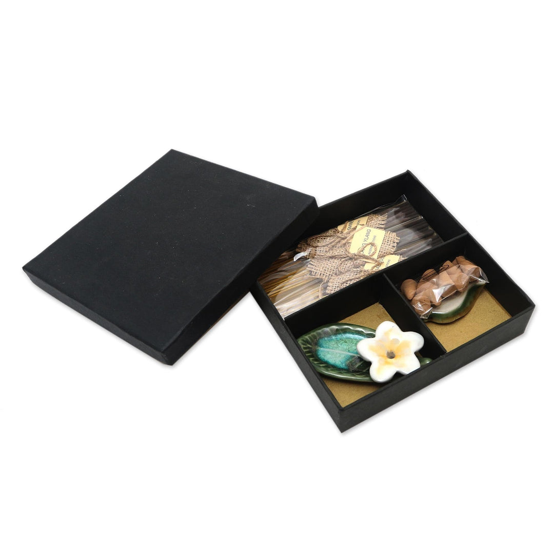 Hand Made Ceramic Incense Set from Bali - Balinese Jepun