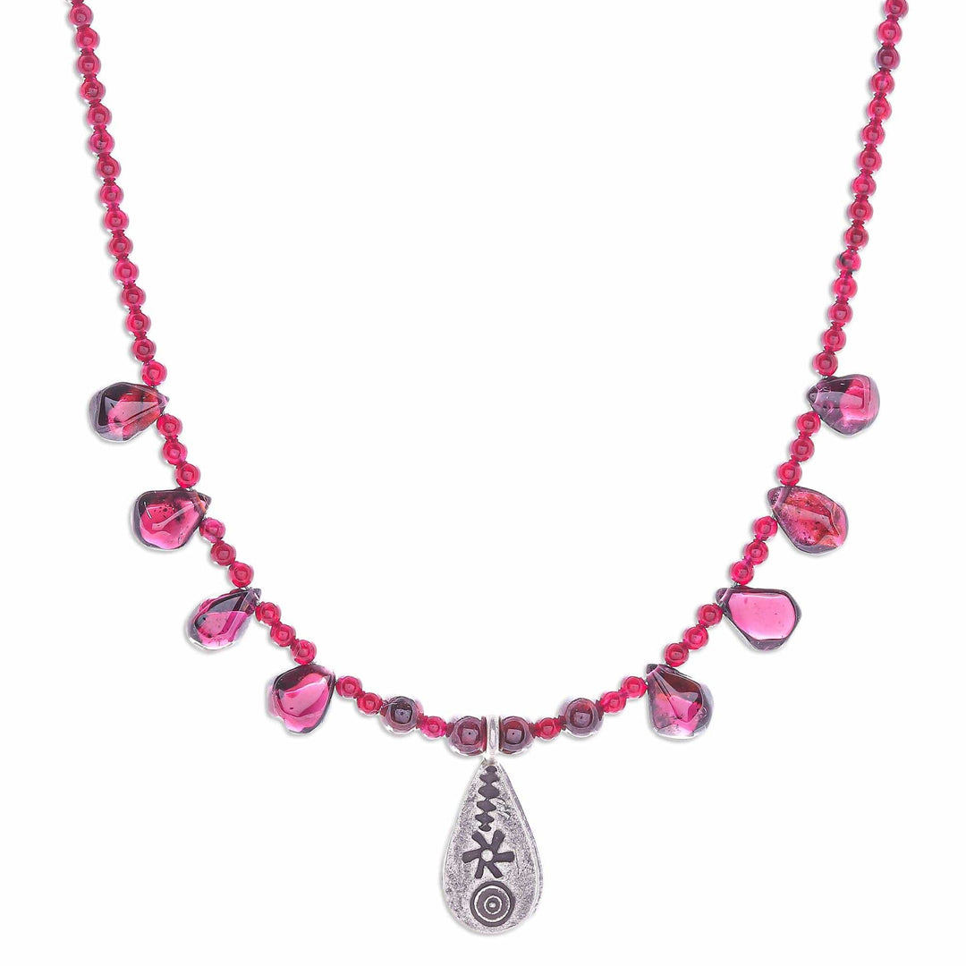 Sterling Silver and Garnet Pendant Necklace - Bewitching Lover