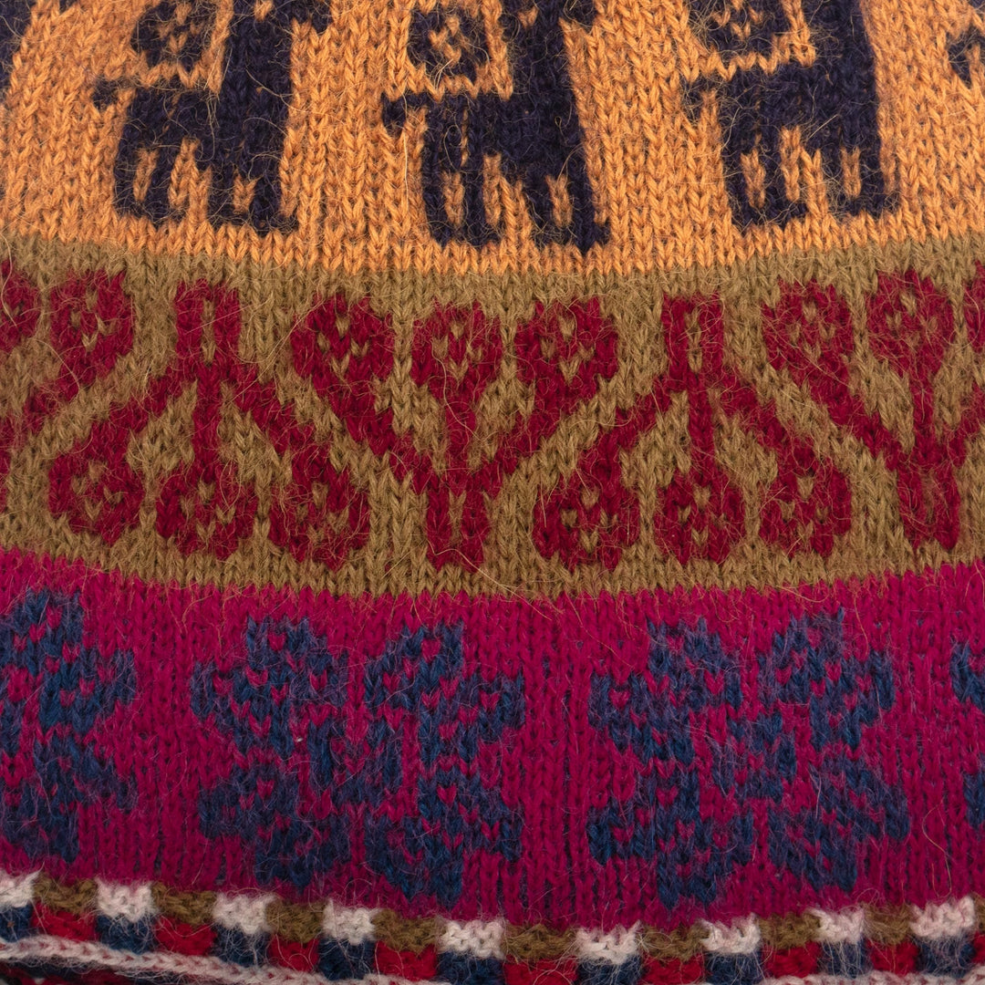 100% Baby Alpaca Knit Chullo Hat - Llama Trails