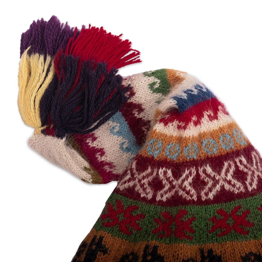 100% Baby Alpaca Knit Chullo Hat - Llama Trails