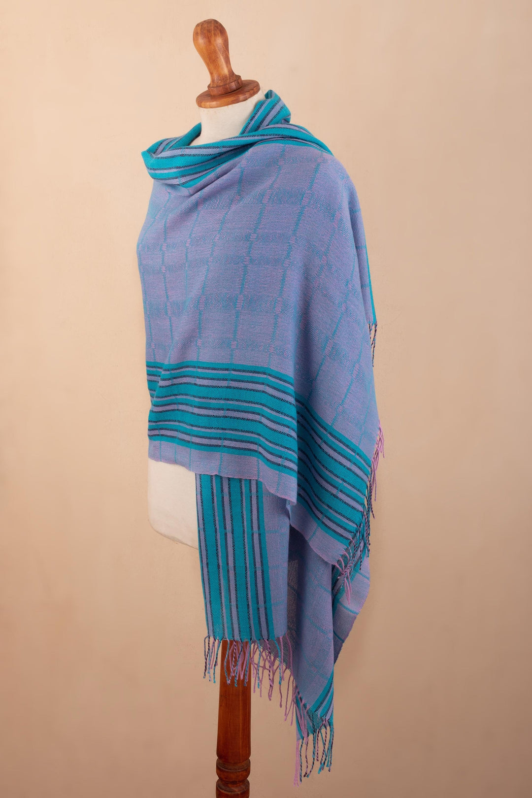 Handloomed Baby Alpaca Shawl - Lilac Illusion