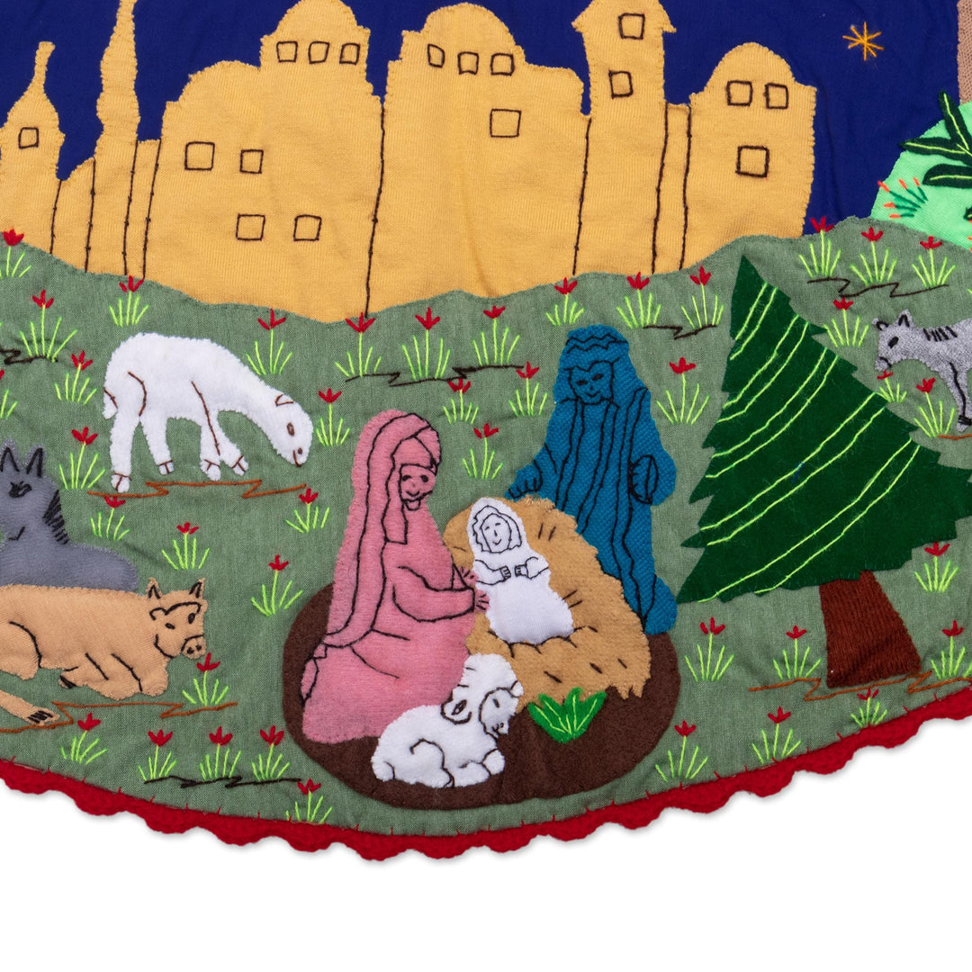 Applique Christmas Tree Skirt - Holy Night in the Andes