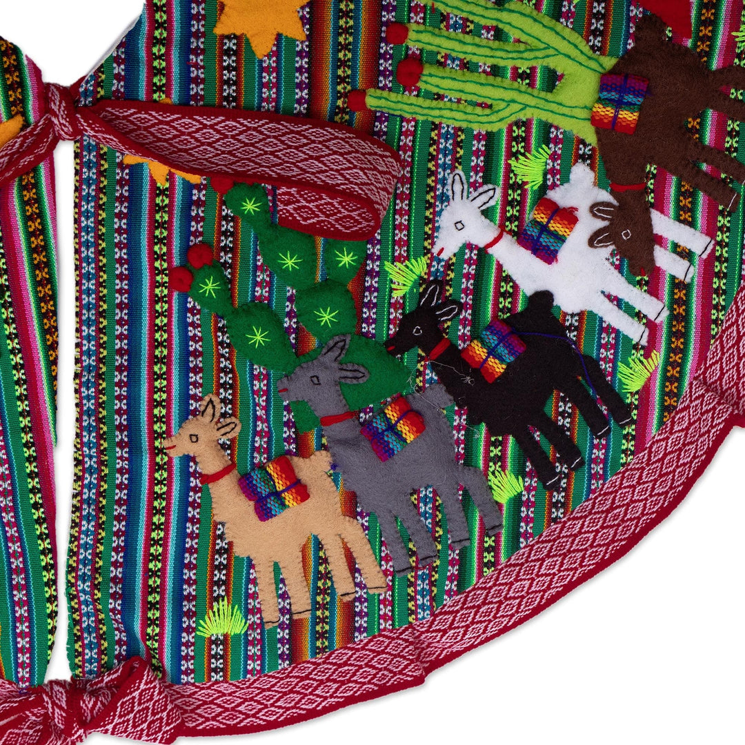 Multicolored Nativity-Themed Tree Skirt - The Journey