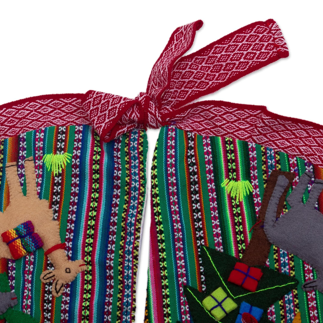 Multicolored Nativity-Themed Tree Skirt - The Journey