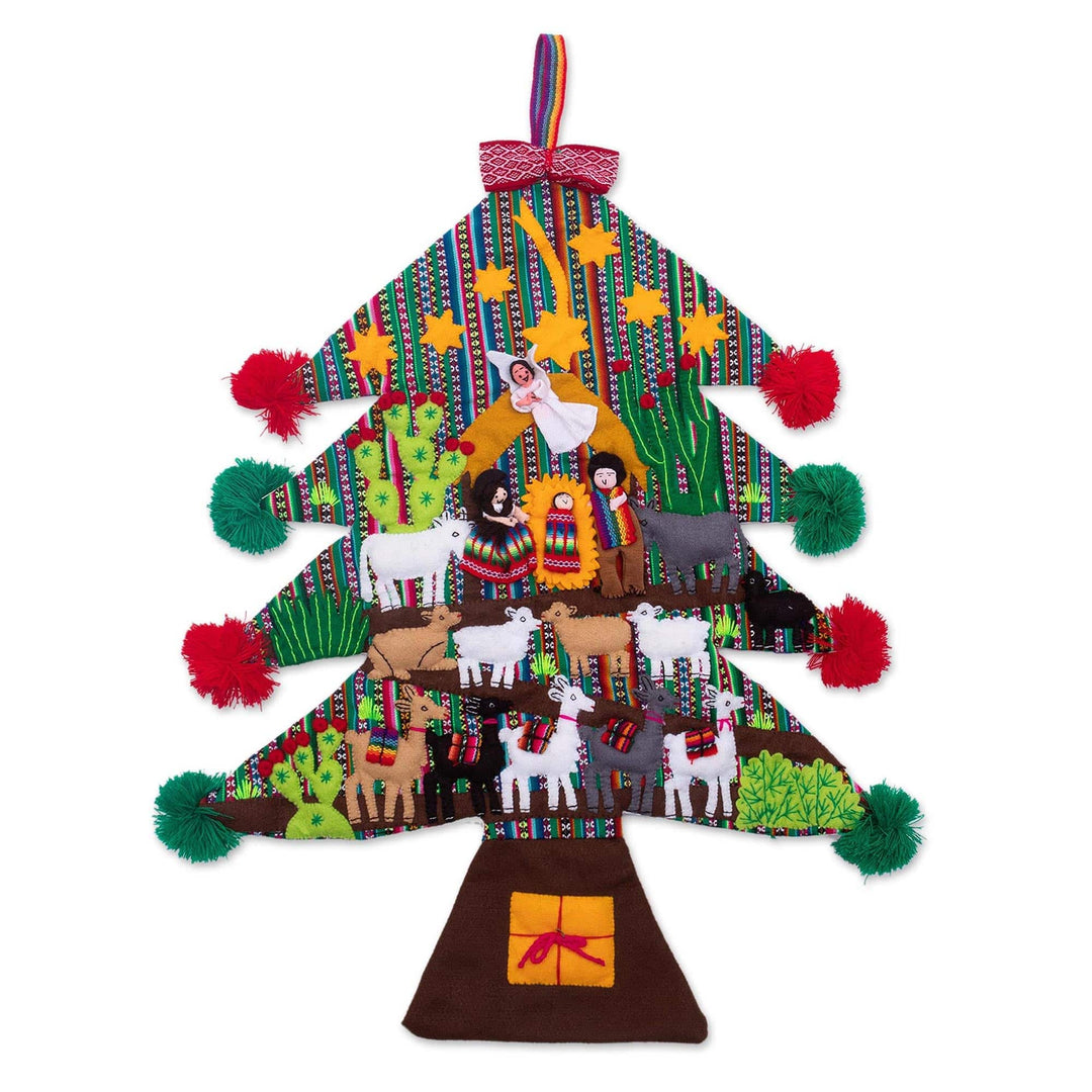 Andean Christmas Tree Wall Hanging - Nativity Tree