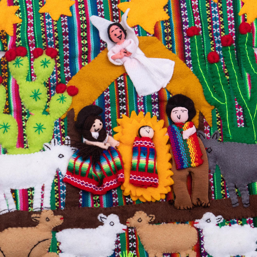 Andean Christmas Tree Wall Hanging - Nativity Tree