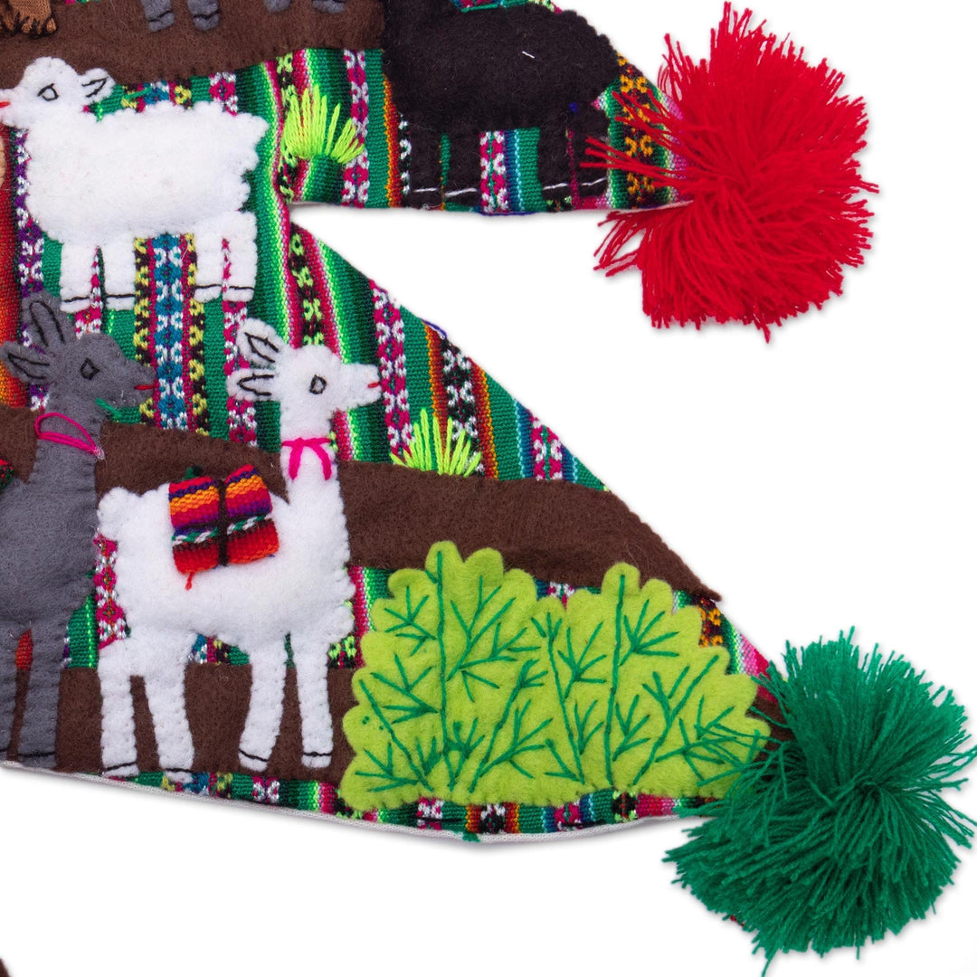 Andean Christmas Tree Wall Hanging - Nativity Tree