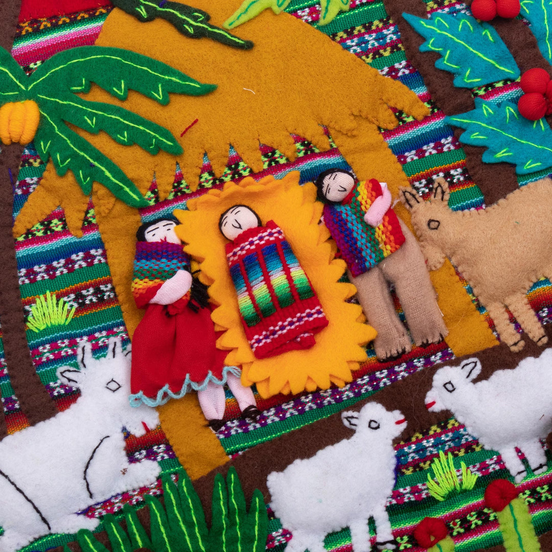 Nativity-Themed Christmas Stocking - Journey to the Manger