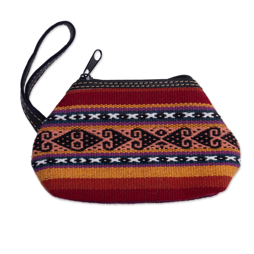 Multi-colored Alpaca Blend Coin Purse - Cusco Sunset