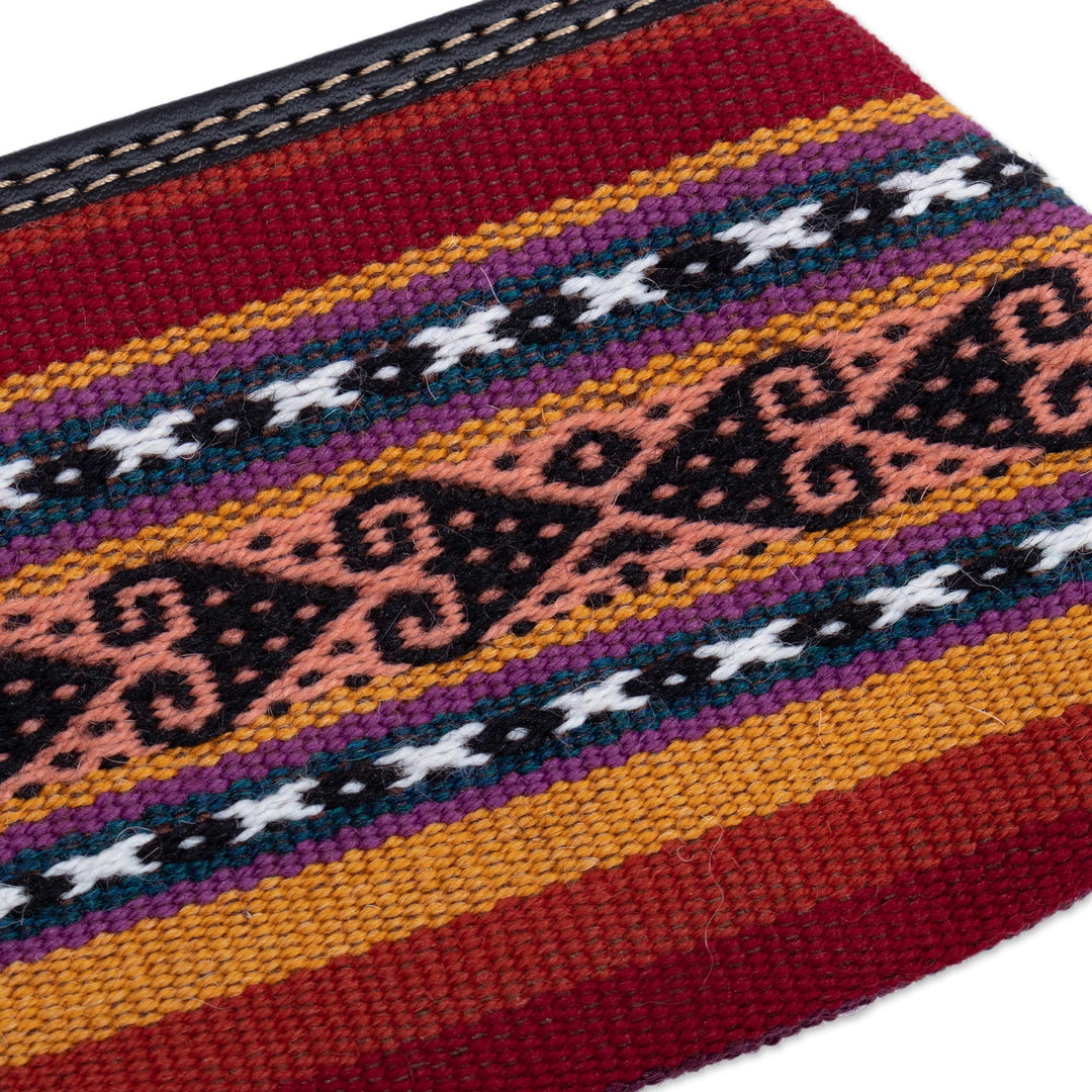 Multi-colored Alpaca Blend Coin Purse - Cusco Sunset