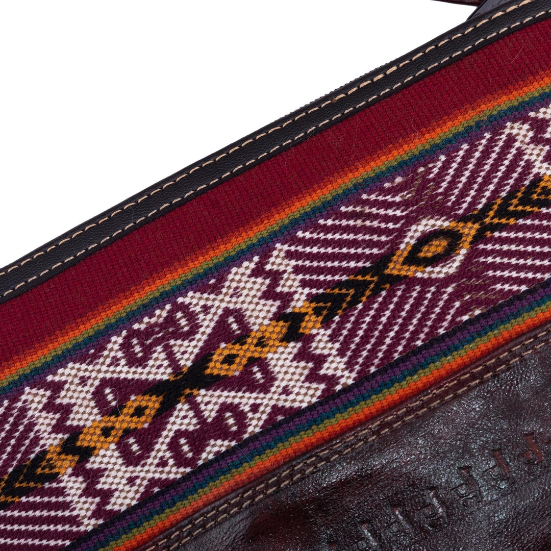 Handmade Wool and Leather Wristlet - Llama Trek