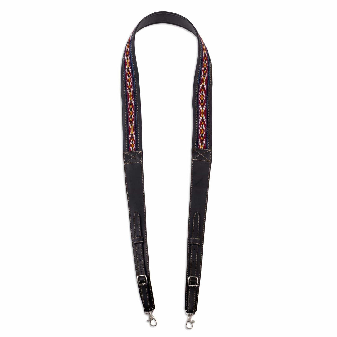 Handmade Leather and Wool Camera Strap - Inca Adventure