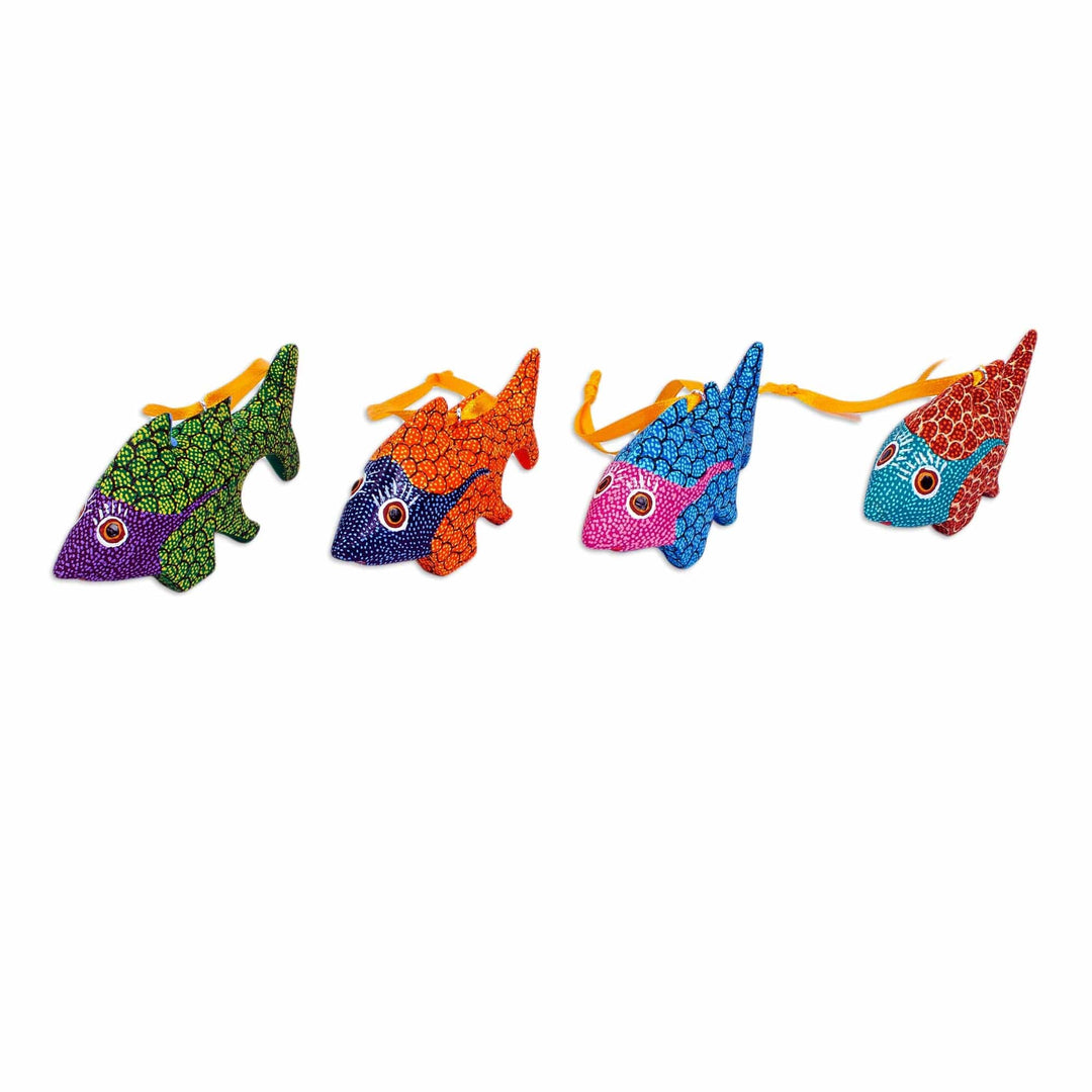 Hand Painted Fish Alebrije Ornaments (Set of 4) - Walking Fish
