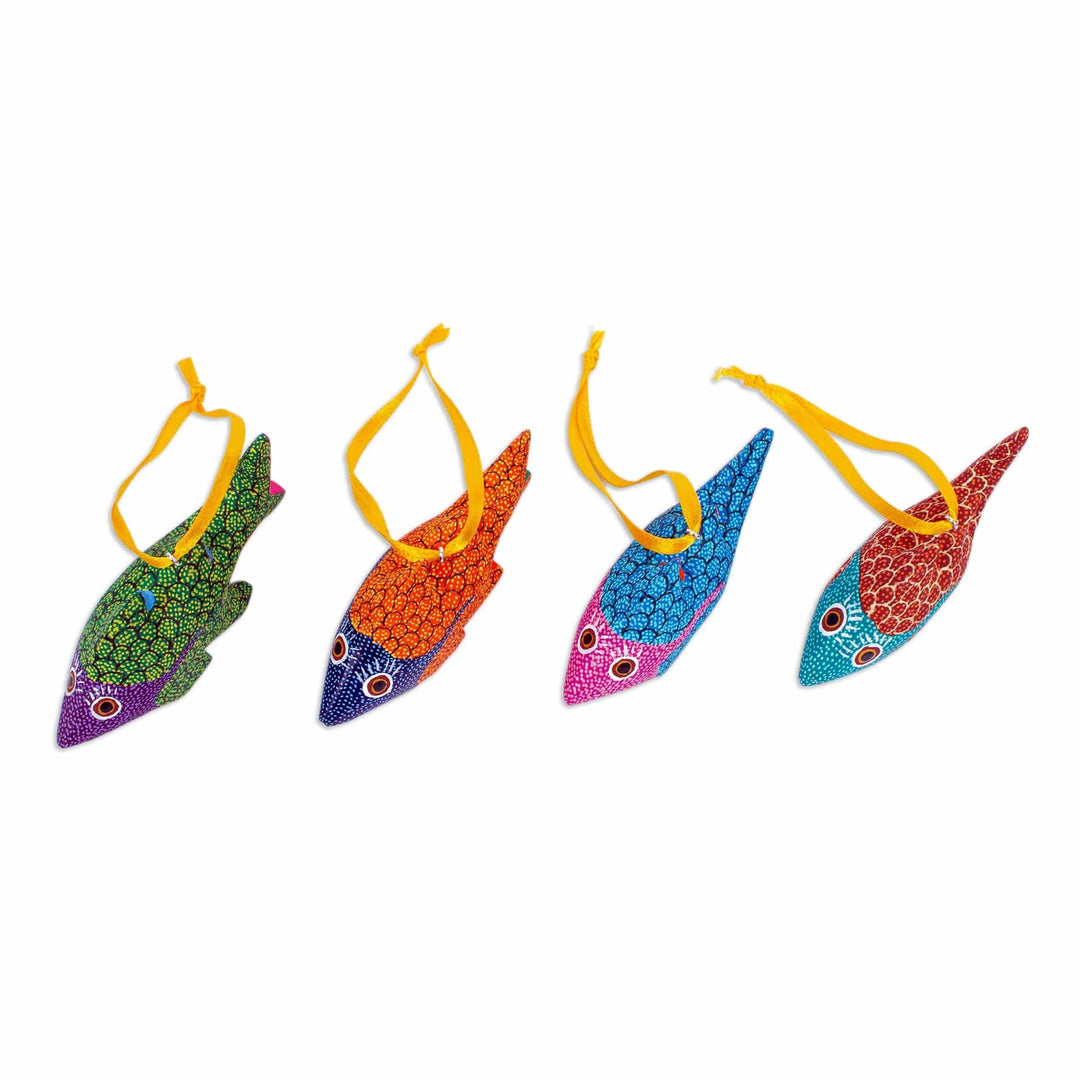 Hand Painted Fish Alebrije Ornaments (Set of 4) - Walking Fish