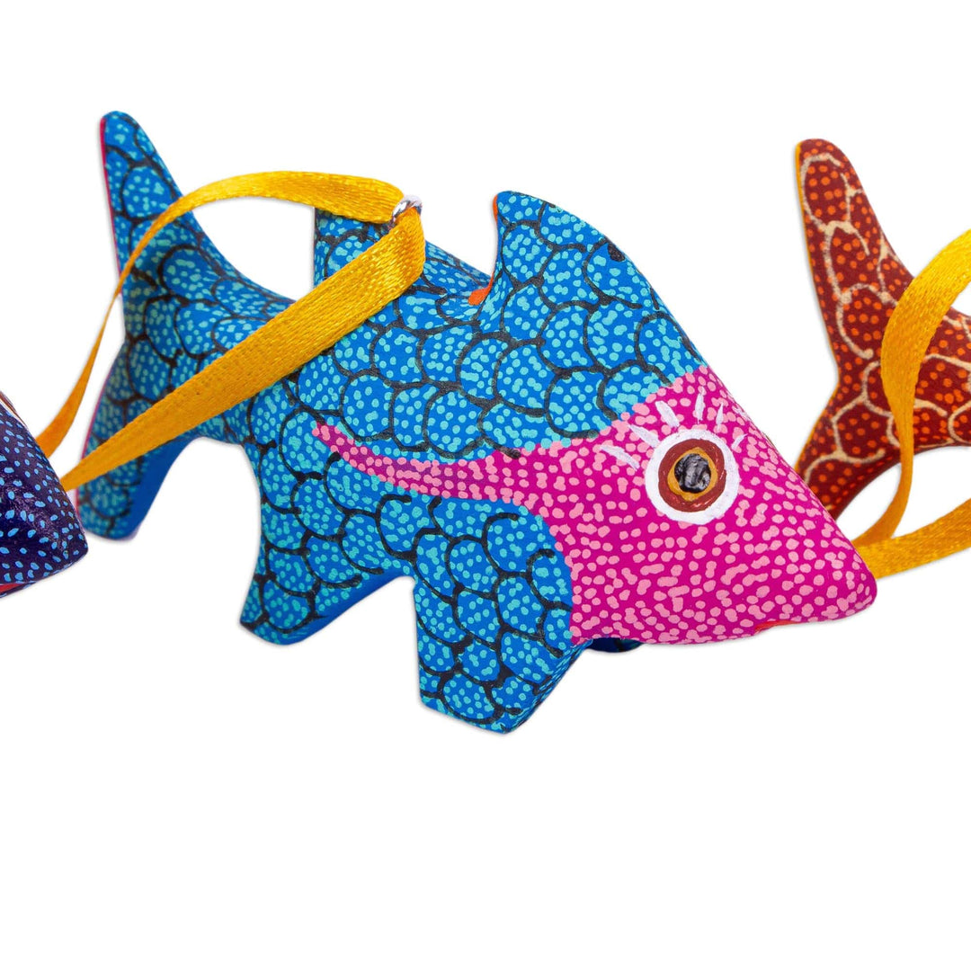 Hand Painted Fish Alebrije Ornaments (Set of 4) - Walking Fish
