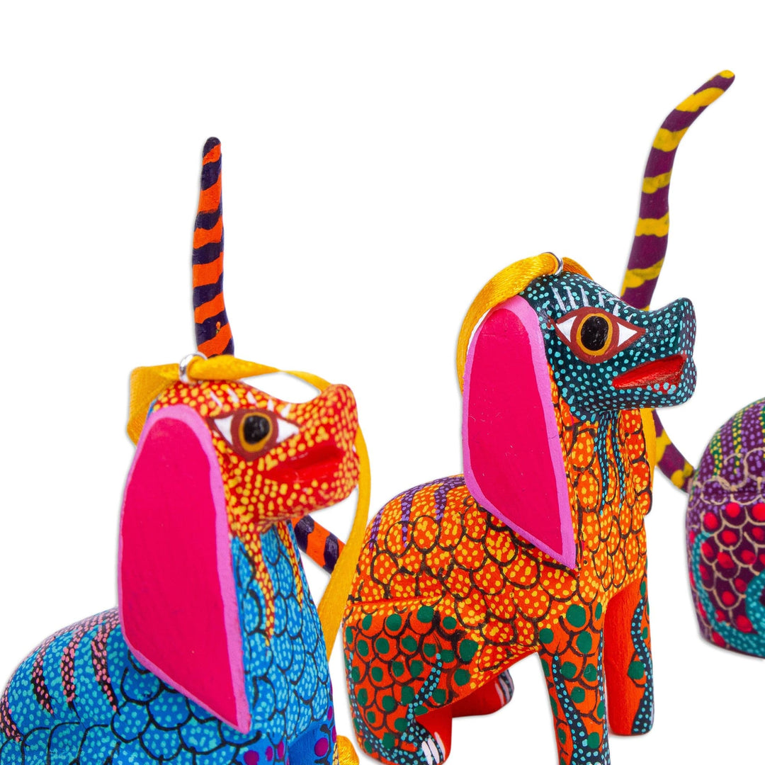 Colorful Dog Alebrije Ornaments (Set of 4) - Happy Dogs