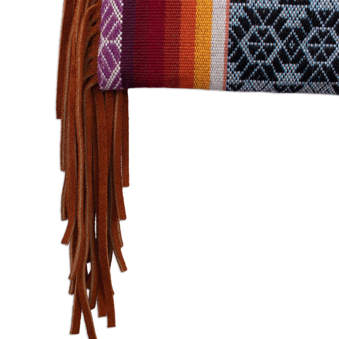 Wool Shoulder Bag with Suede Trim - Inca Inspiration
