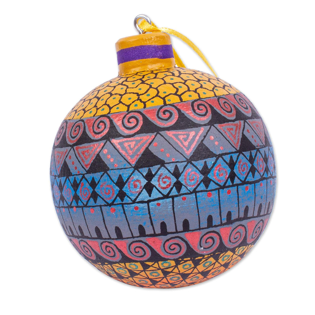 Hand Painted Wood Ornaments (Set of 4) - Oaxacan Christmas