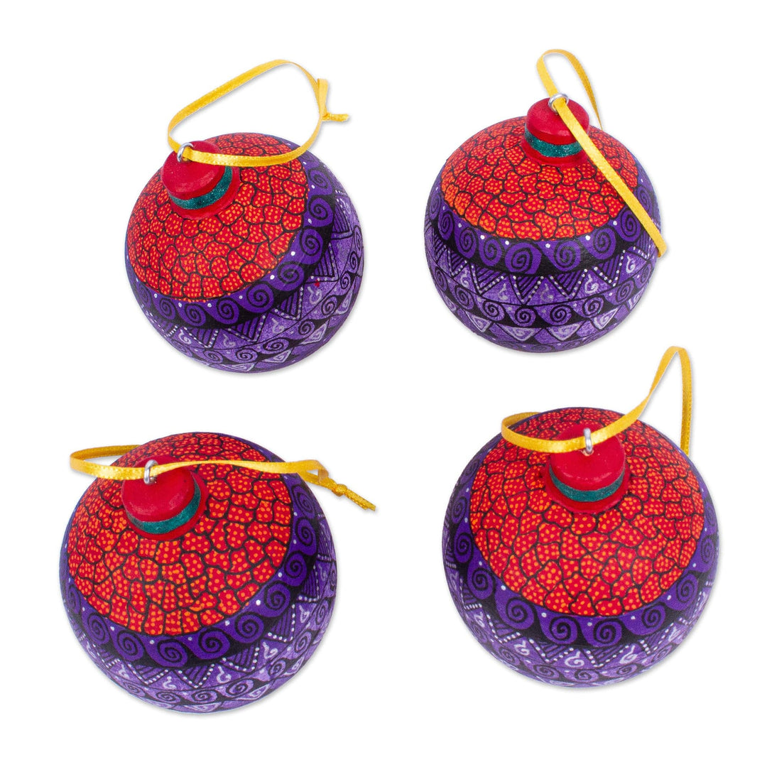 Alebrije-Style Wood Ornaments (Set of 4) - Celebration in Oaxaca