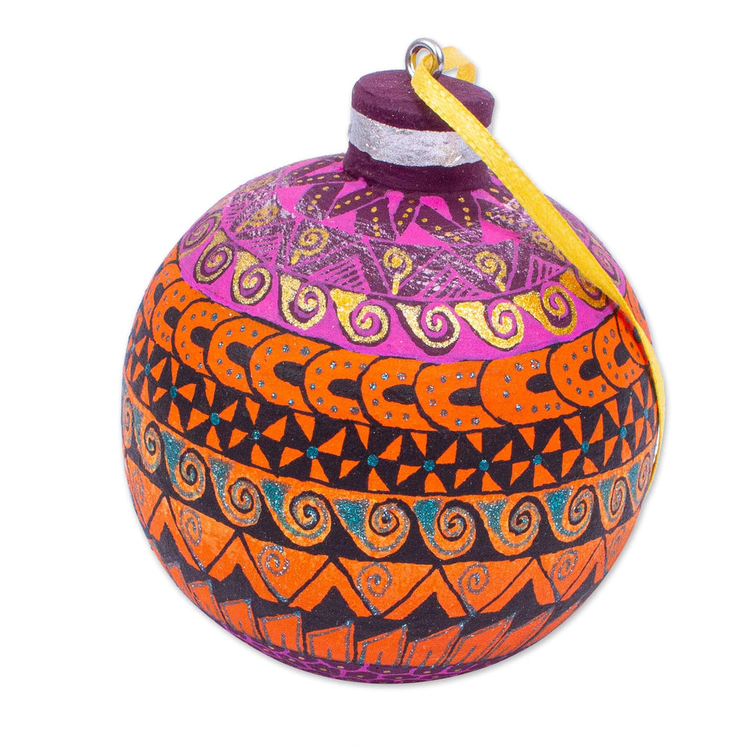 Artisan Crafted Wood Alebrije Ornaments - Oaxacan Sunrise