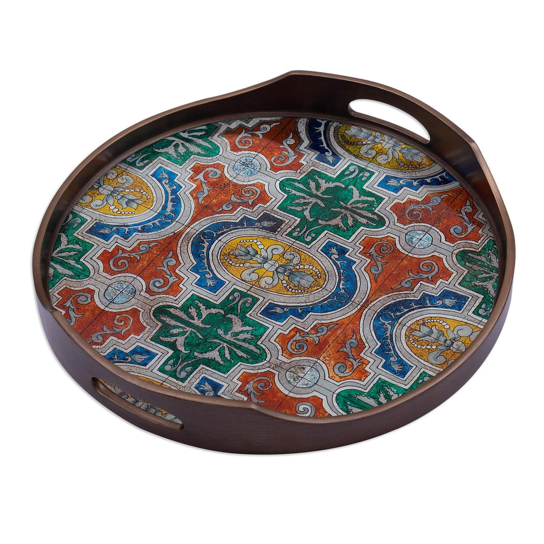 Hand Painted Glass Tray - Santo Domingo