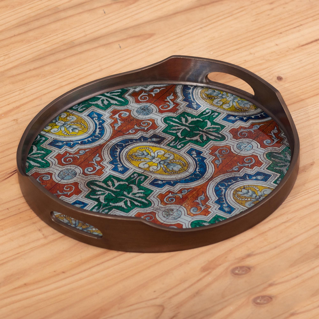 Hand Painted Glass Tray - Santo Domingo