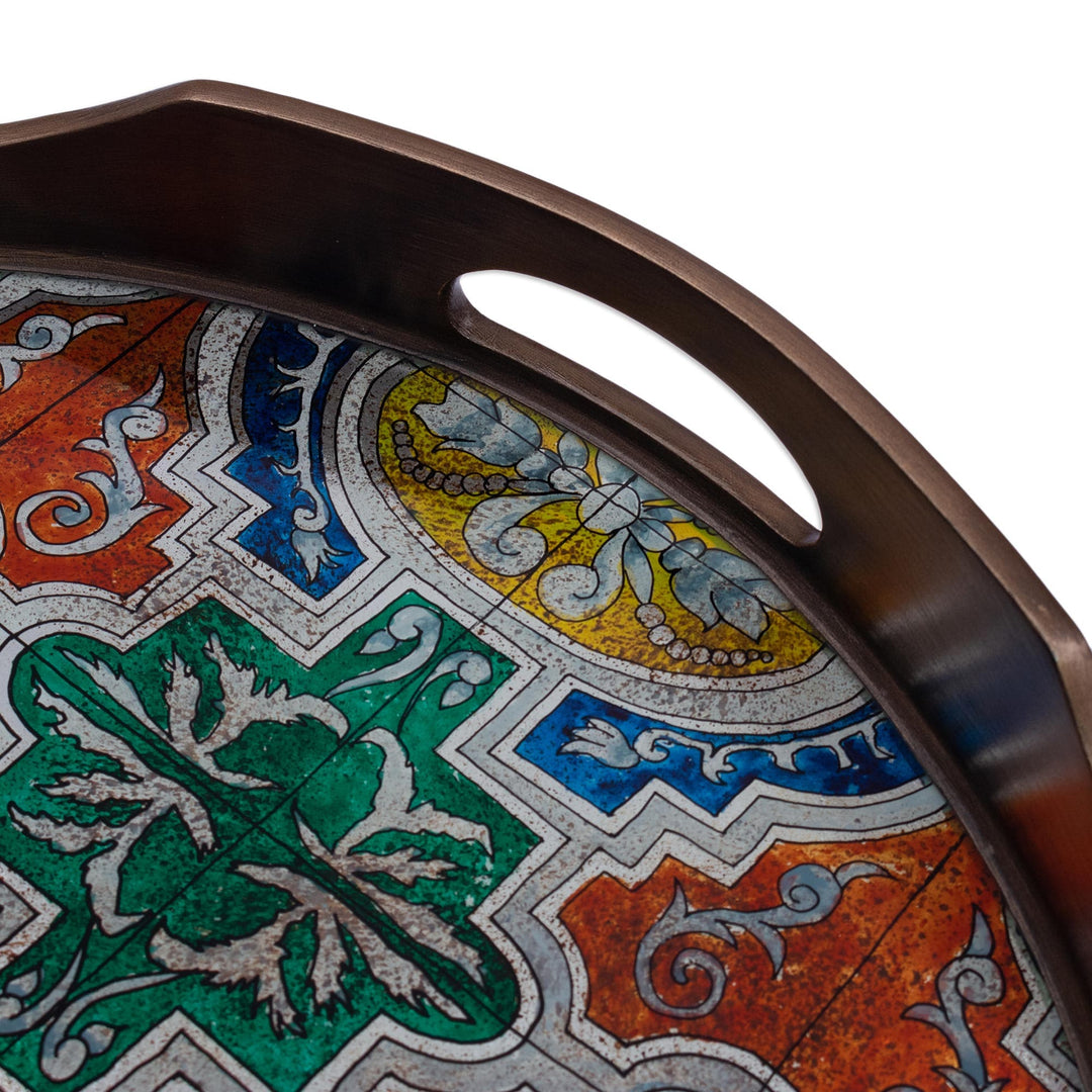 Hand Painted Glass Tray - Santo Domingo