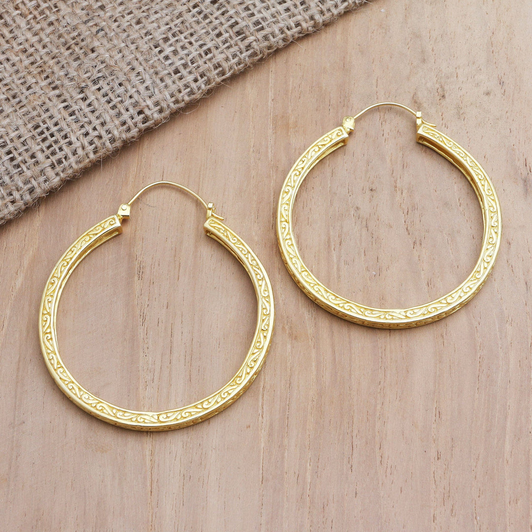Minimalist Gold-Plated Brass Hoop Earrings - Circle of Eternity