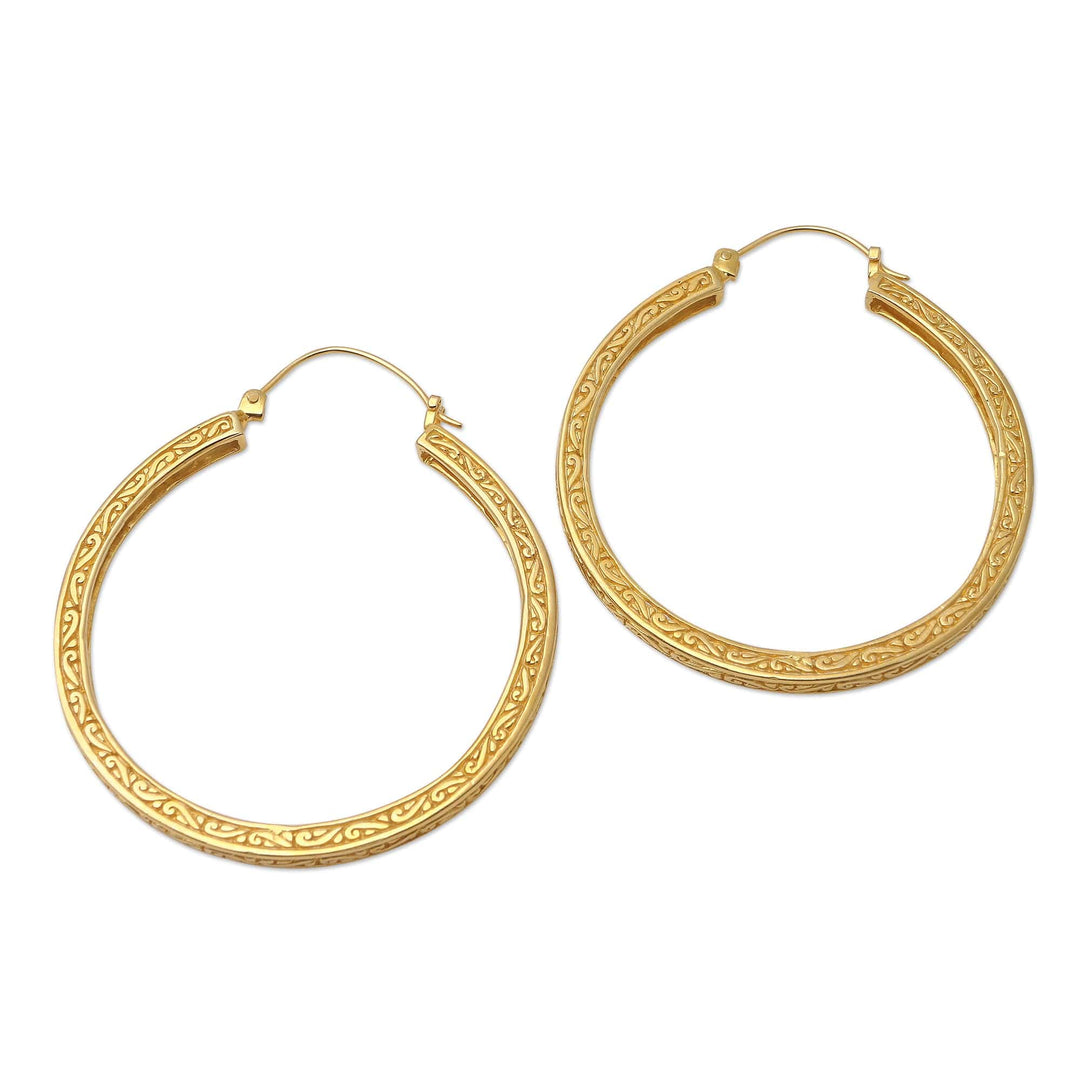 Minimalist Gold-Plated Brass Hoop Earrings - Circle of Eternity
