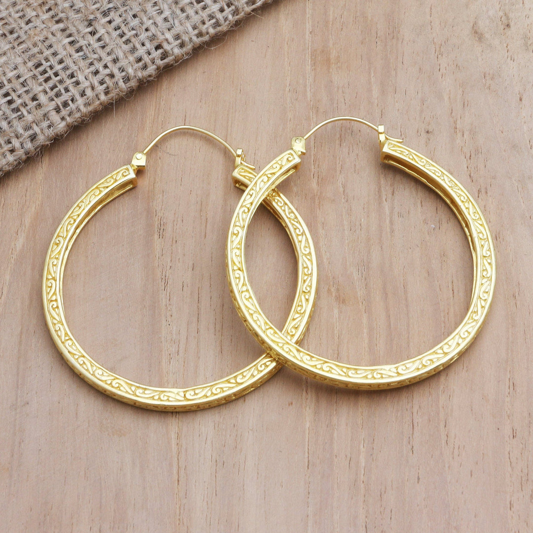 Minimalist Gold-Plated Brass Hoop Earrings - Circle of Eternity