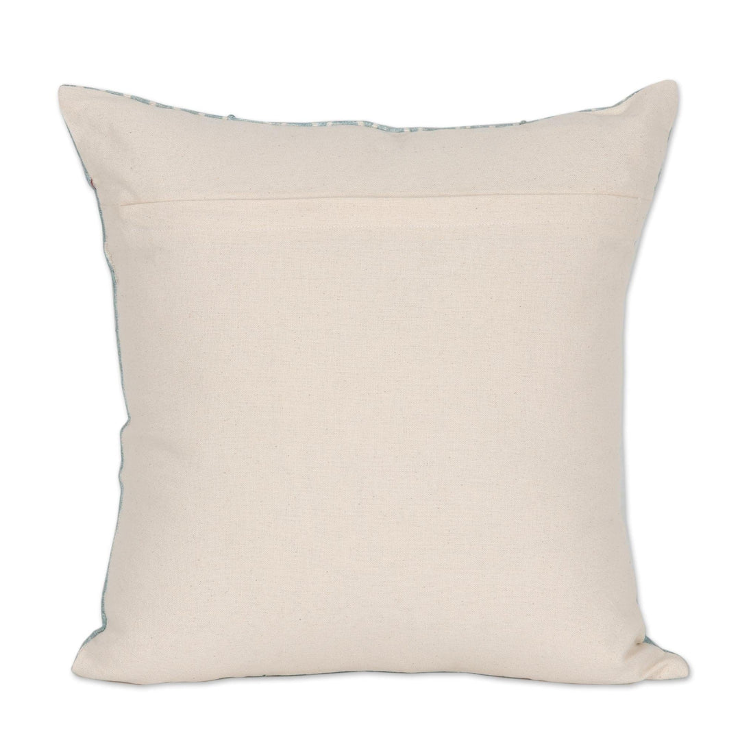 Cotton Cushion Covers with Geometric Patterns (Pair) - Jade Sea