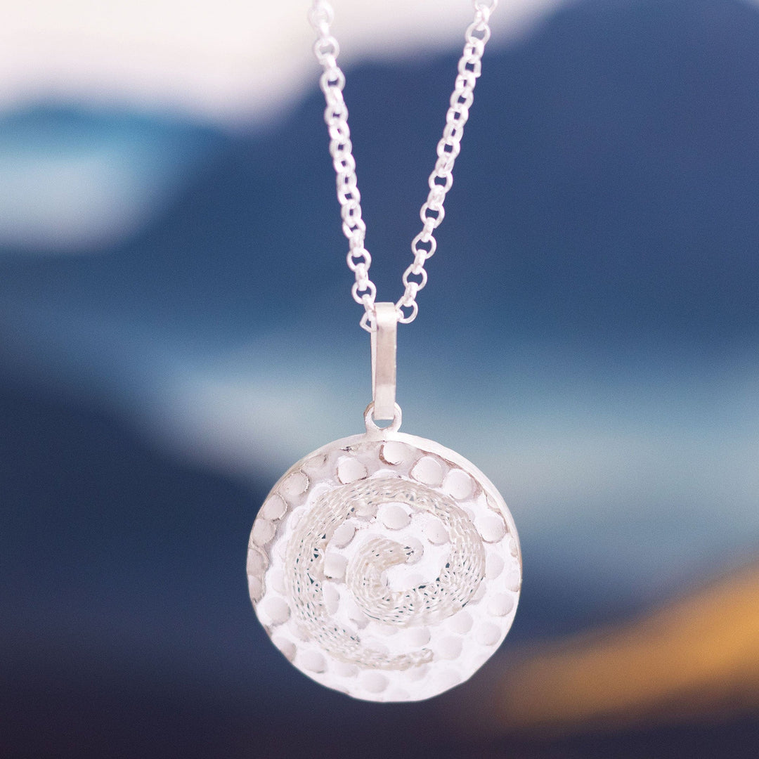Modern Sterling Silver Necklace - Spiral Maze