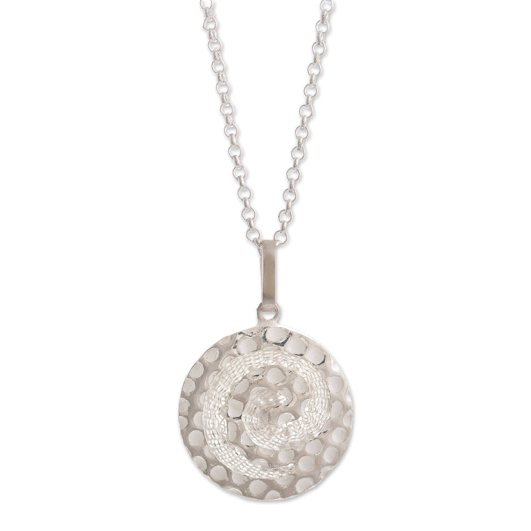 Modern Sterling Silver Necklace - Spiral Maze