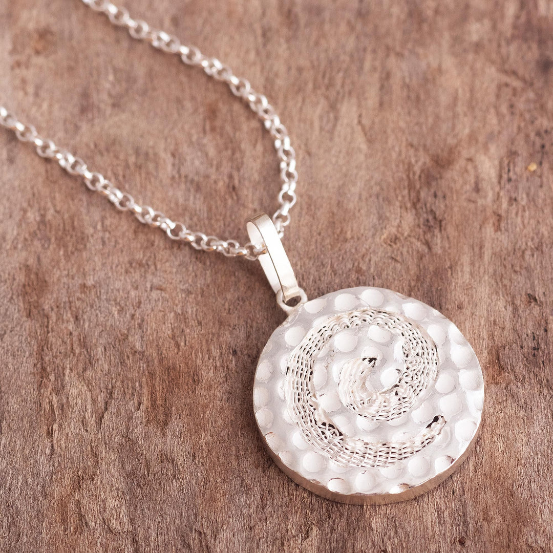 Modern Sterling Silver Necklace - Spiral Maze