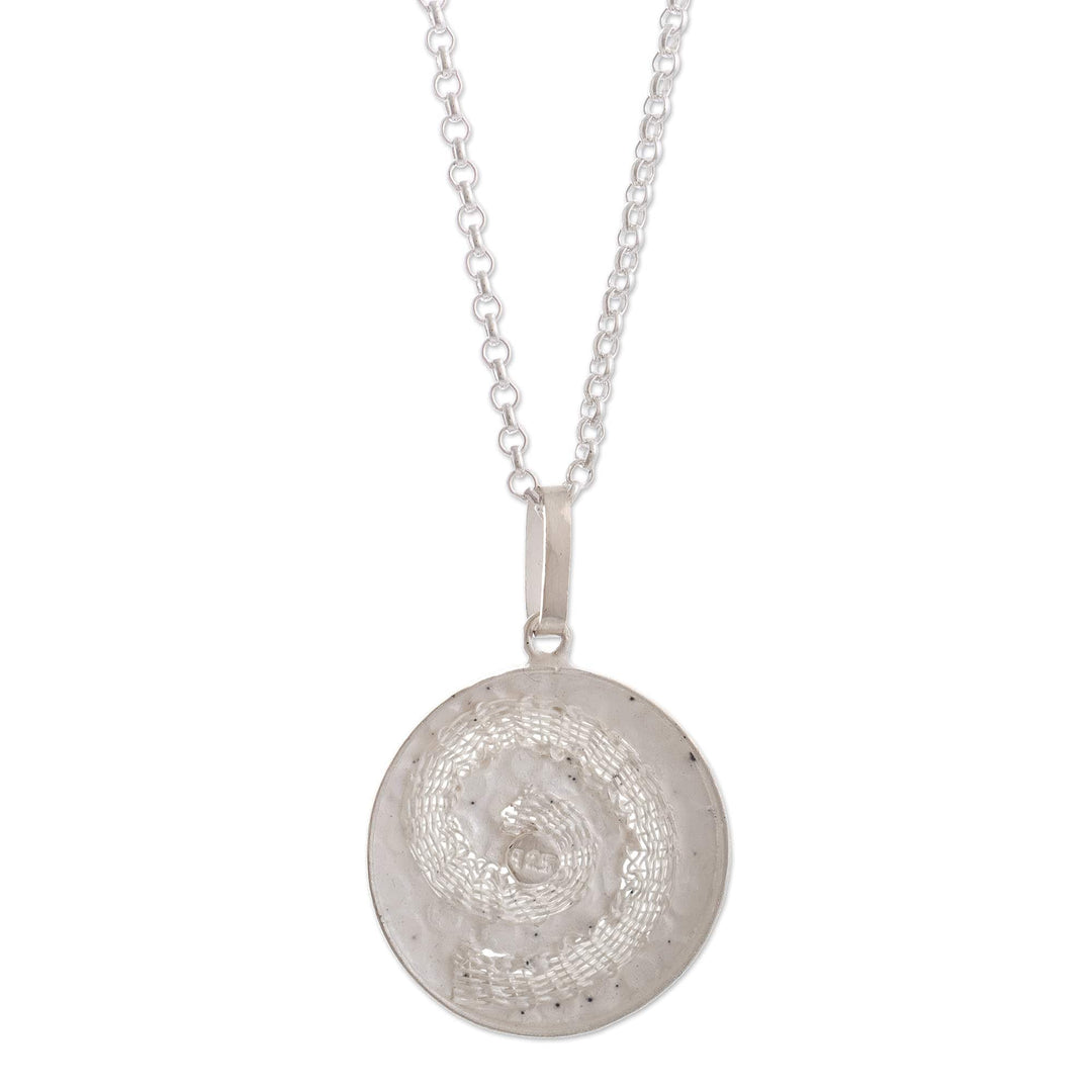 Modern Sterling Silver Necklace - Spiral Maze