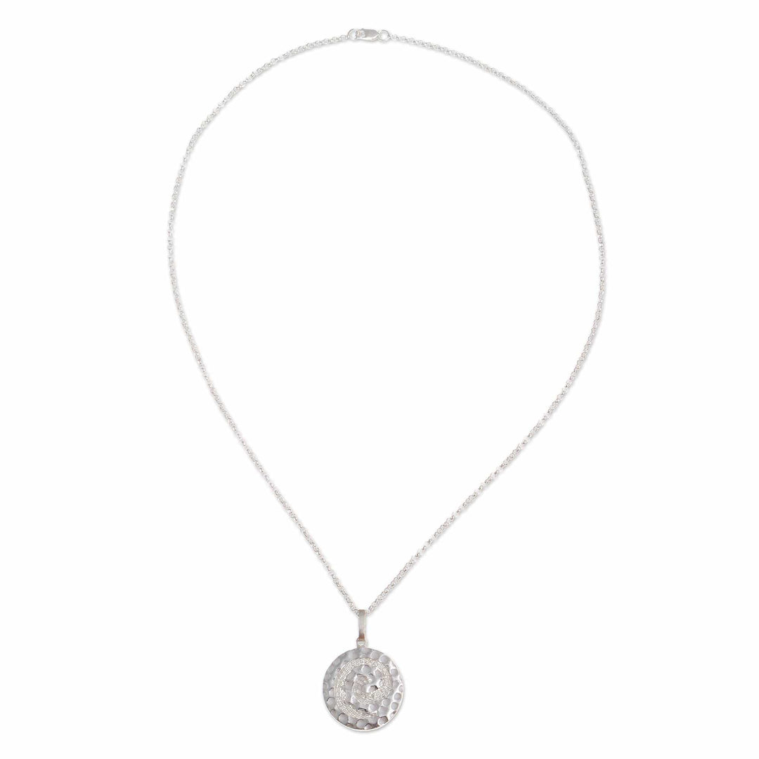 Modern Sterling Silver Necklace - Spiral Maze