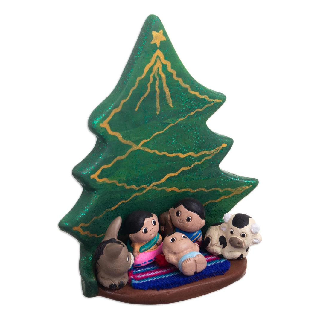 Artisan Crafted Ceramic Nativity Sculpture - Sweet Christmas