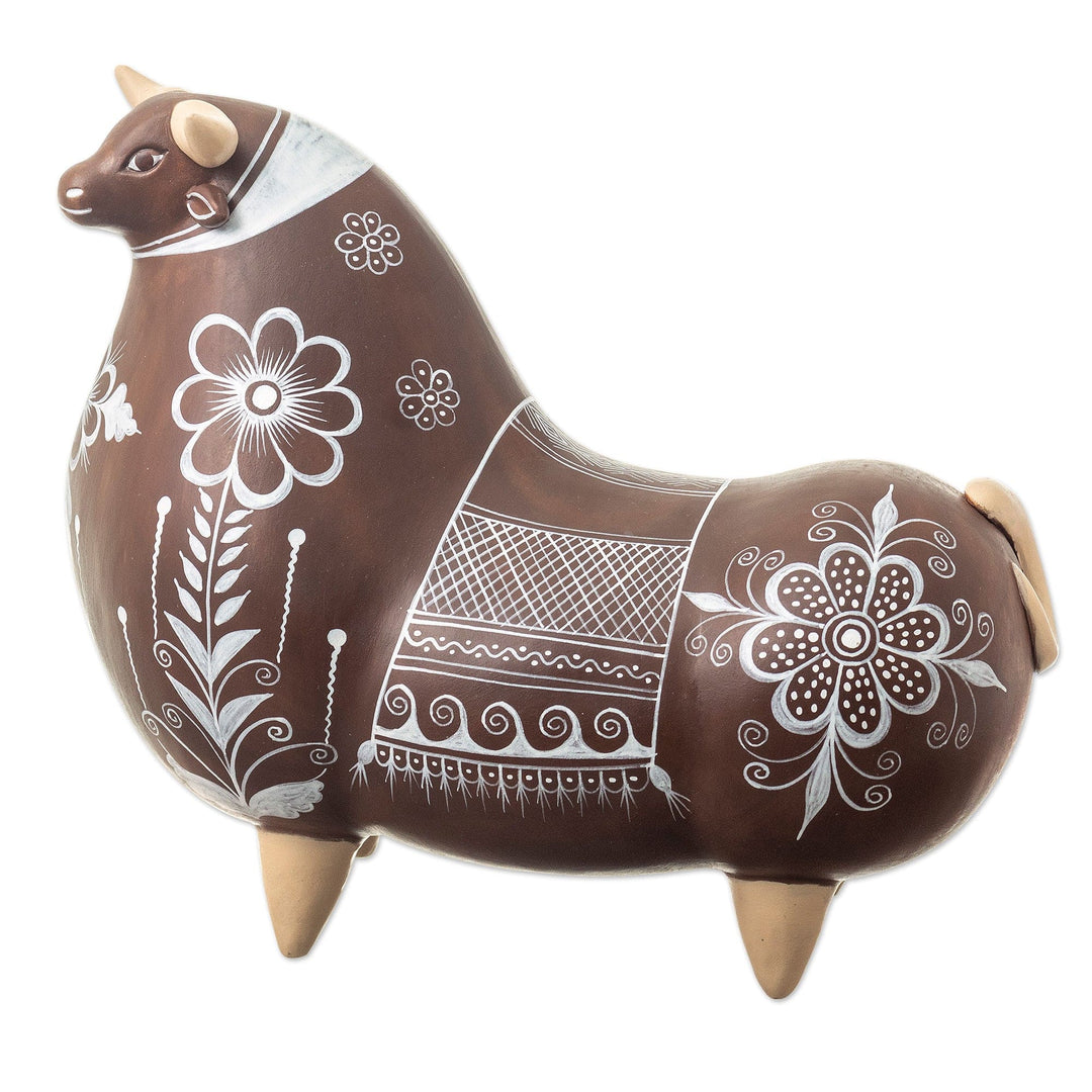 Brown Bull Sculpture - Strength and Courage