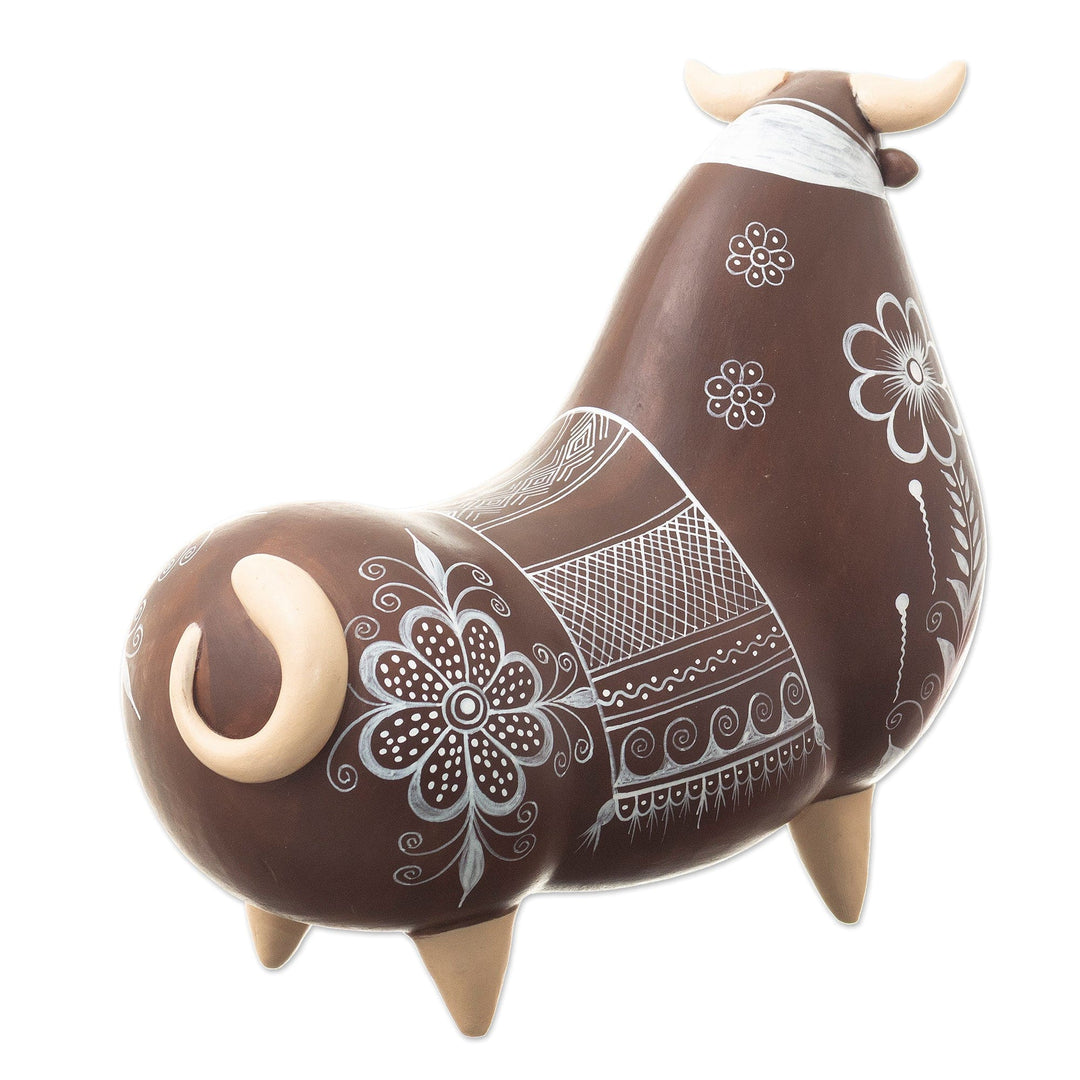 Brown Bull Sculpture - Strength and Courage