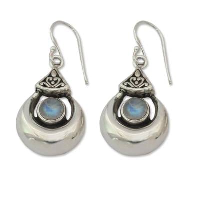 Sterling Silver Rainbow Moonstone Earrings