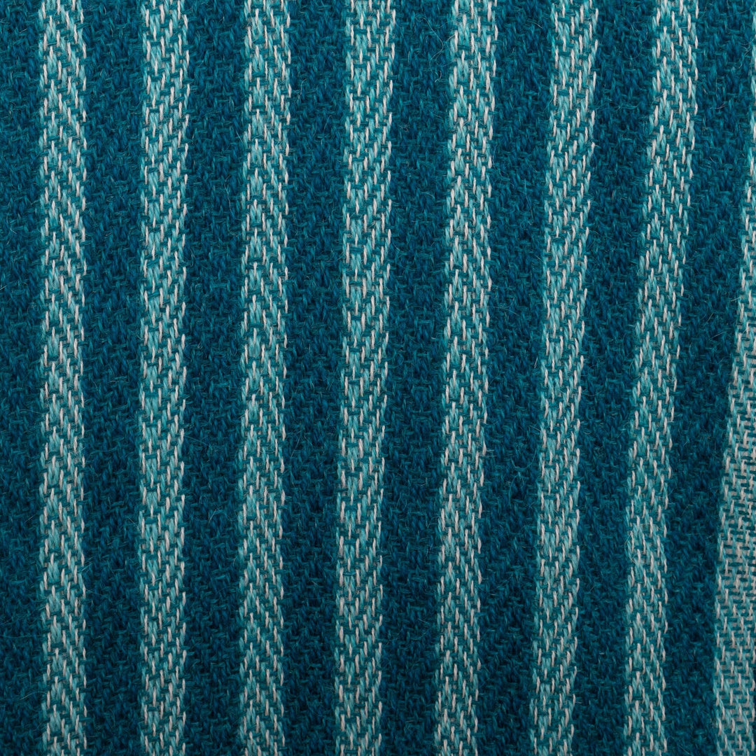 Peruvian 100% Alpaca Hand Woven Striped Scarf With Fringe - Strong Rivers