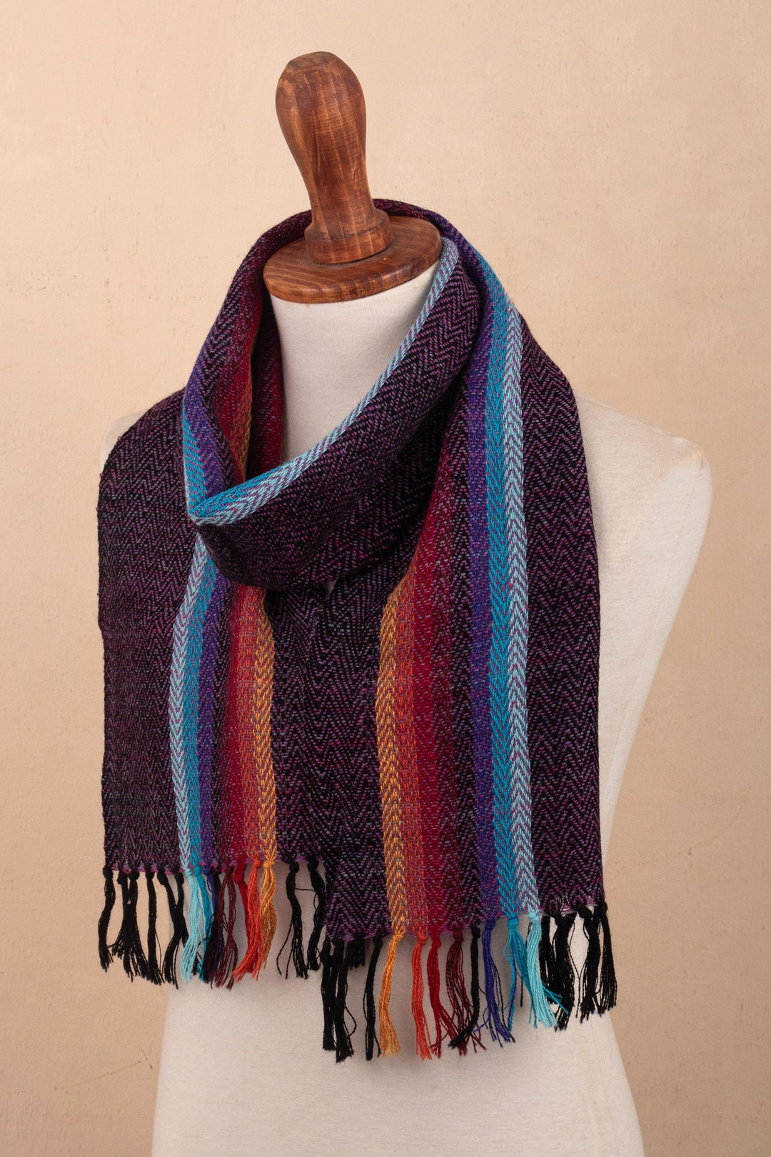 Striped 100% Alpaca Scarf - Tarma Valley