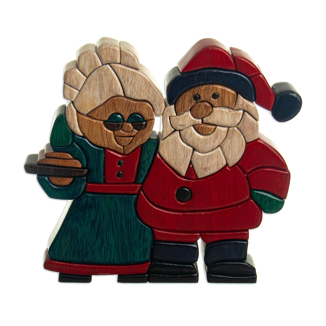 Handmade Santa and Mrs. Claus Sculpture - Christmas Couple