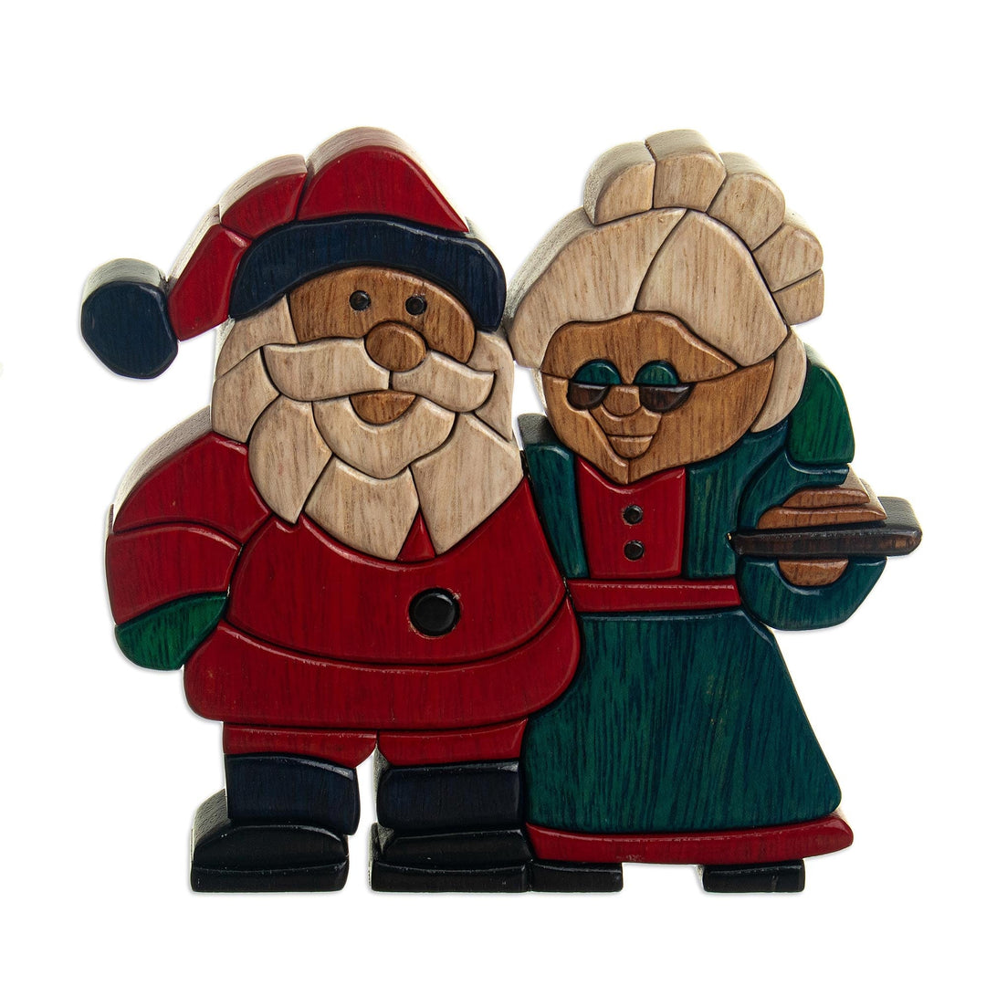 Handmade Santa and Mrs. Claus Sculpture - Christmas Couple